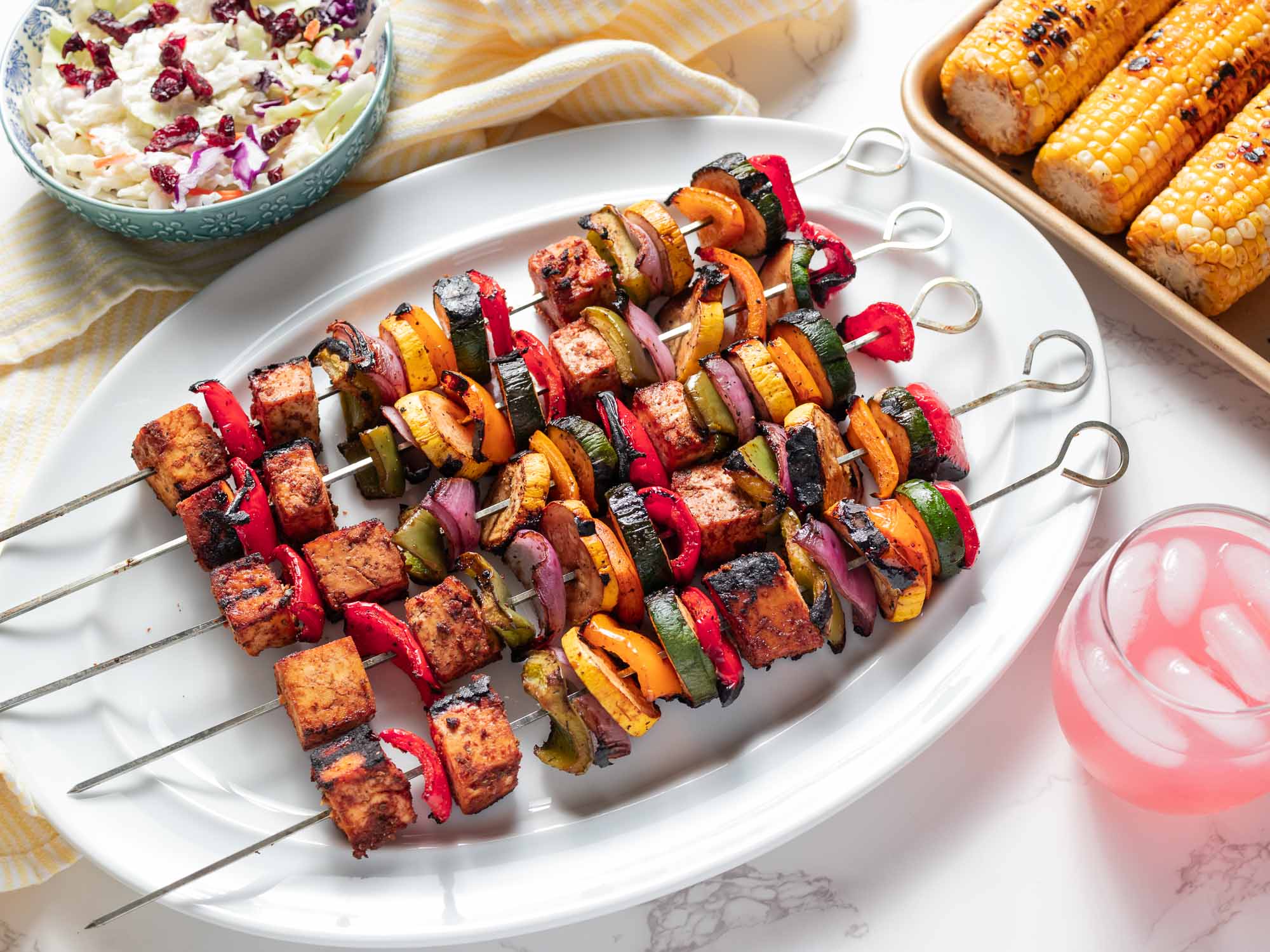 GRILLED TOFU AND VEGGIES SKEWERS RECIPE (Oil-Free) - Simple Veganizer